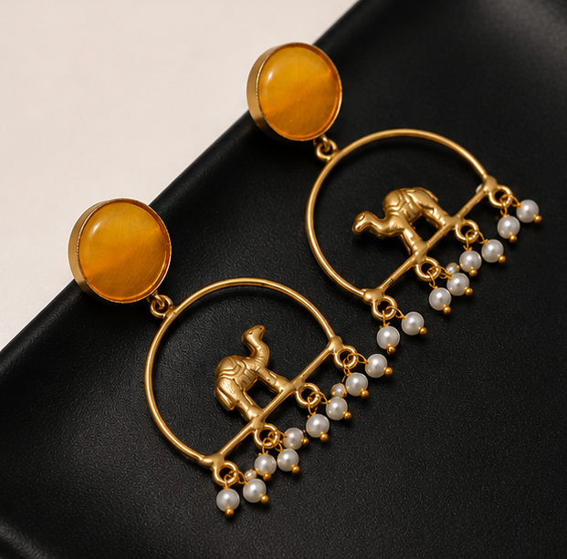 Registan Ki Raani Earrings -Amber