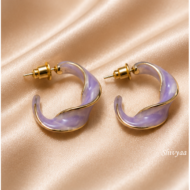Fearless Glow - Lavender Twist Hoop Earrings