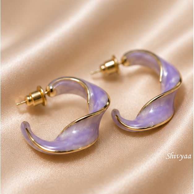 Fearless Glow - Lavender Twist Hoop Earrings