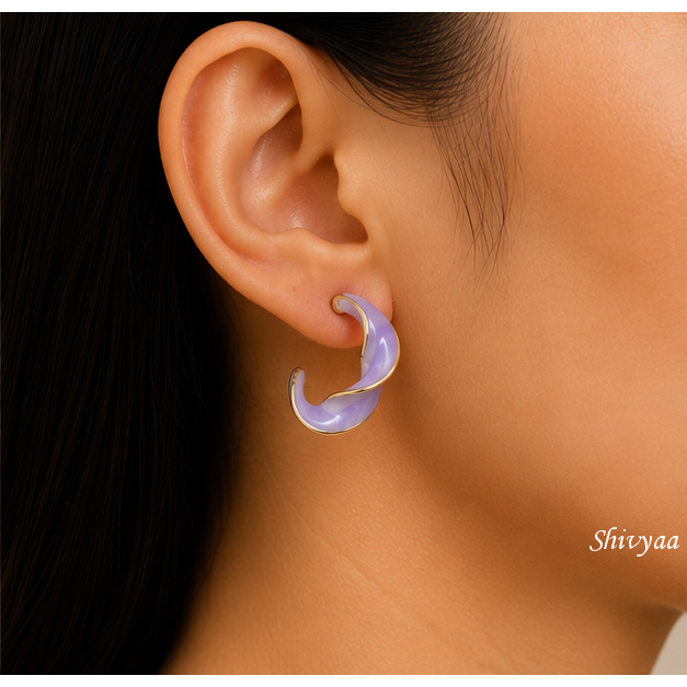 Fearless Glow - Lavender Twist Hoop Earrings