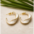 Fearless Glow - White Twisted Earrings