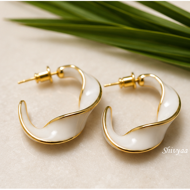 Fearless Glow - White Twisted Earrings