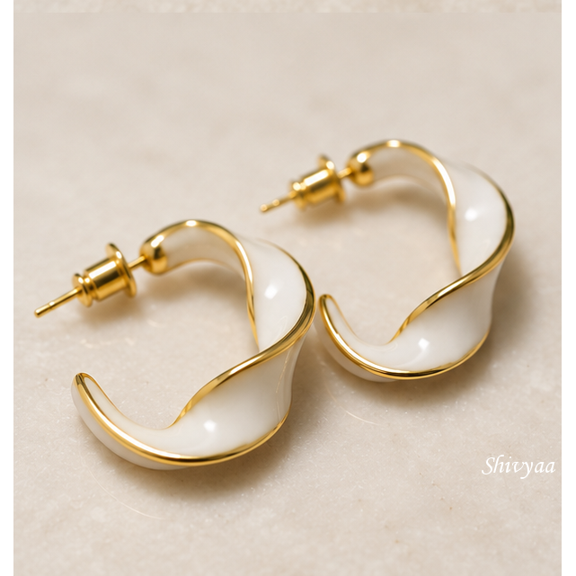 Fearless Glow - White Twisted Earrings