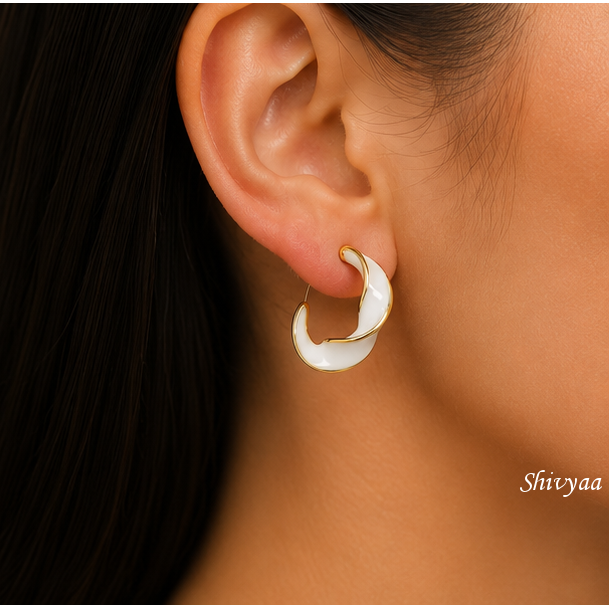 Fearless Glow - White Twisted Earrings