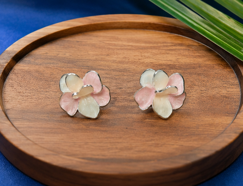 Blush Petal Bloom Stud Earrings