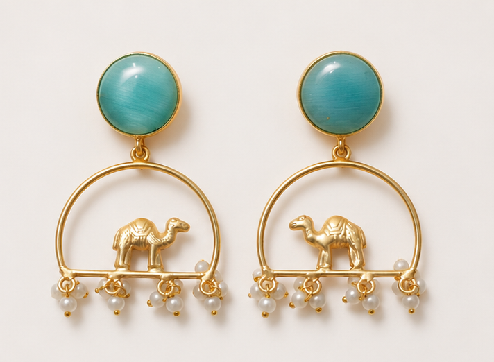 Registan Ki Raani Earrings -Aqua