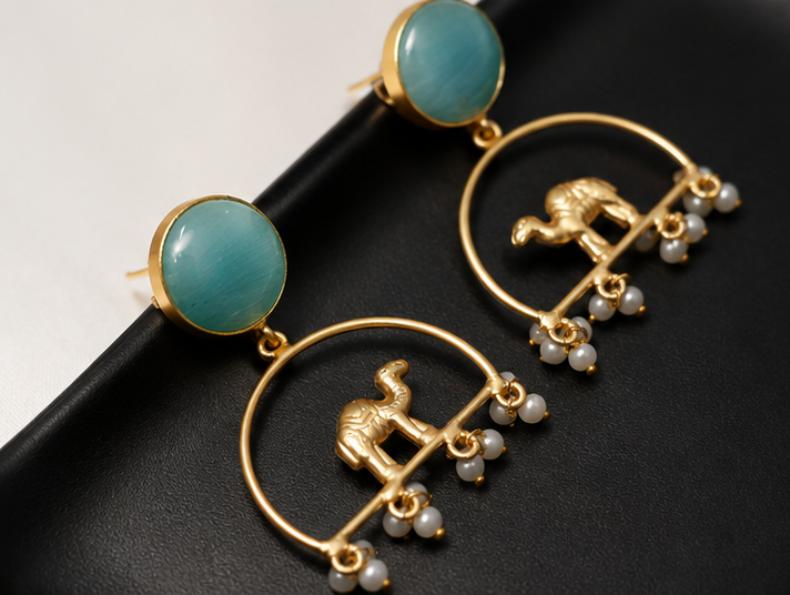 Registan Ki Raani Earrings -Aqua