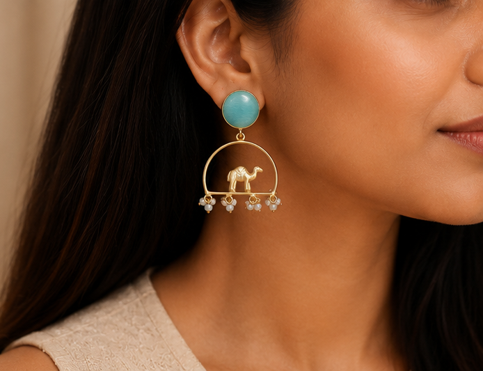 Registan Ki Raani Earrings -Aqua