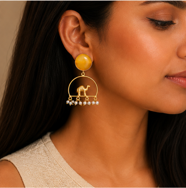 Registan Ki Raani Earrings -Amber