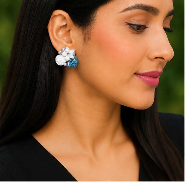 Ocean Bloom Crystal Earrings