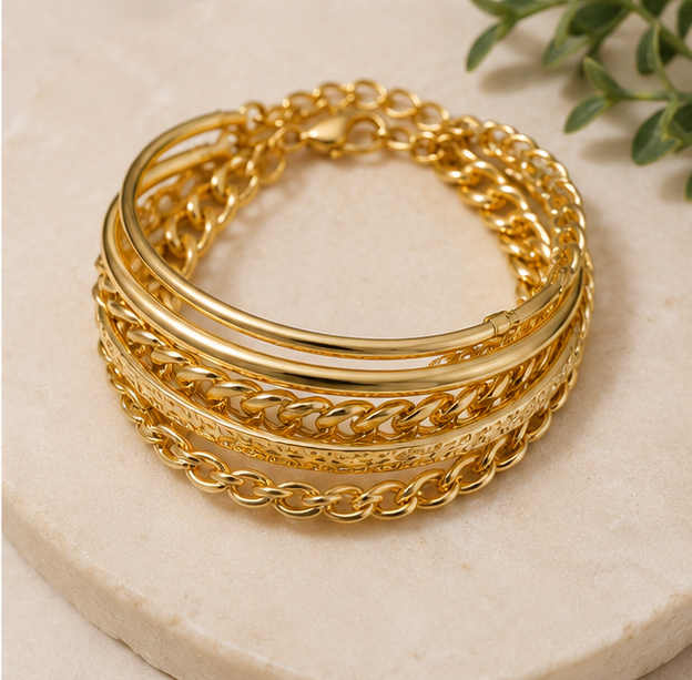 Sunehri Stack Bracelet Set