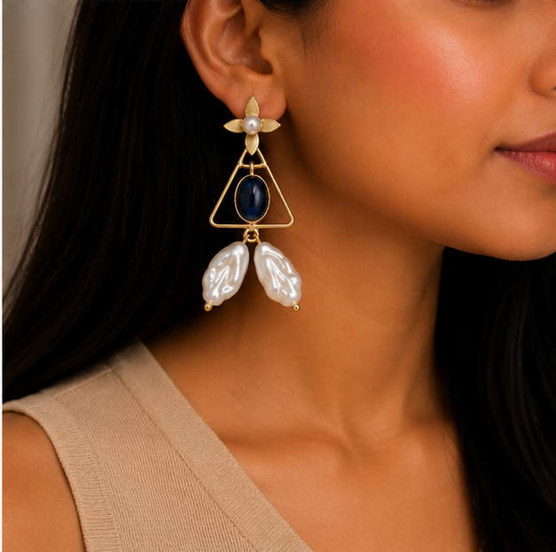Chaand Phool Earrings - Neel gagan