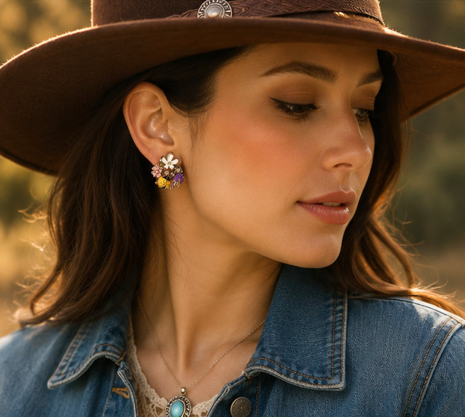 Ladybug Garden Charm Earrings
