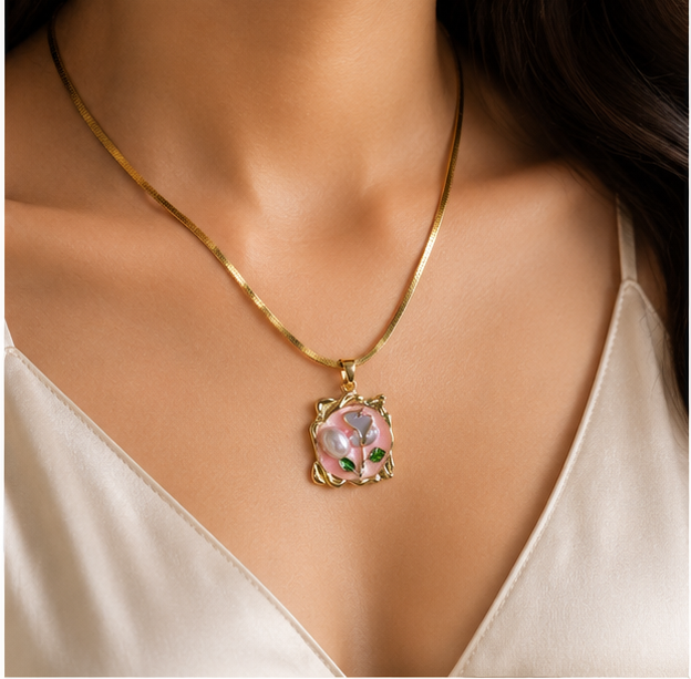 Blush Lily Pearl Pendant Necklace