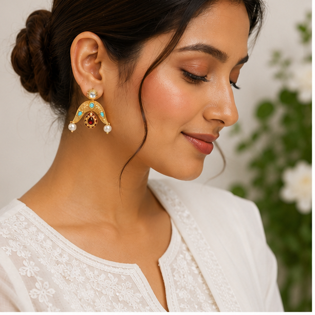 Firozi Rajsi Mehr Earrings