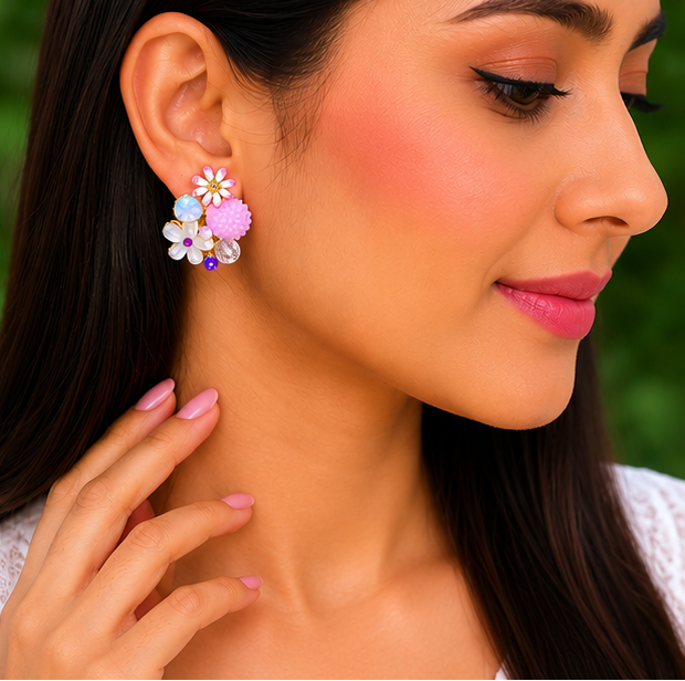 Pink Garden Bloom Earrings