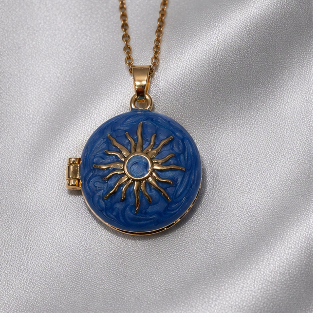 Azure Soleil Keepsake Locket Necklace