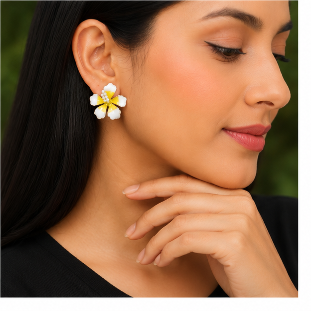 Sunlit Blossom Pearl Earrings
