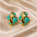 Turquoise Tide Statement Stud Earrings
