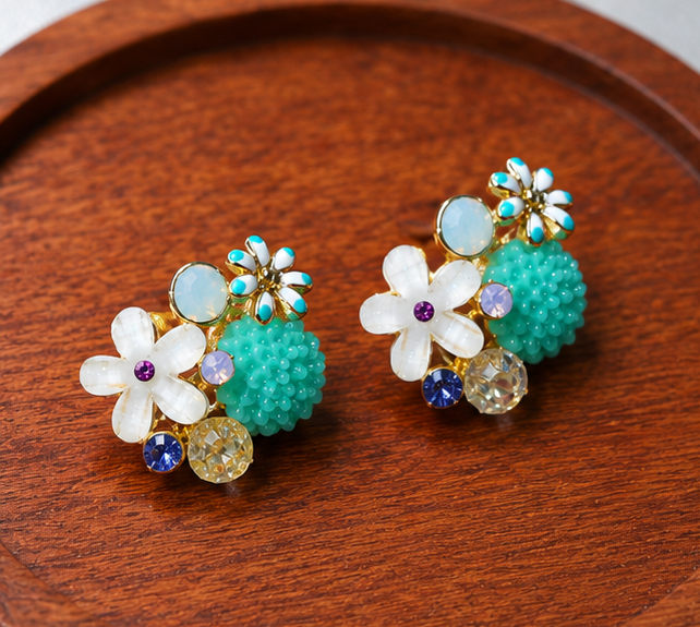 Mint Meadow Bloom Earrings