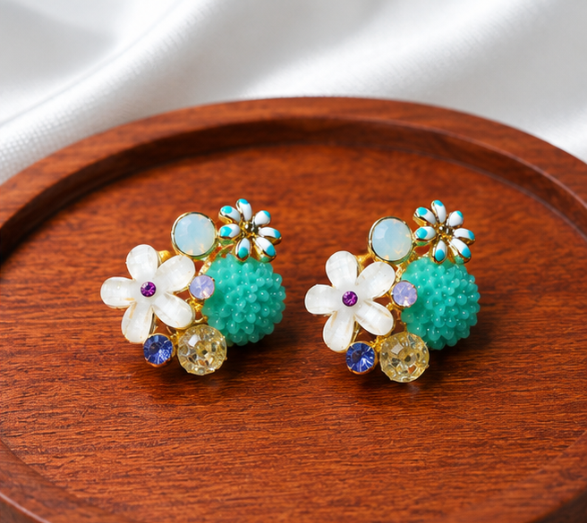 Mint Meadow Bloom Earrings
