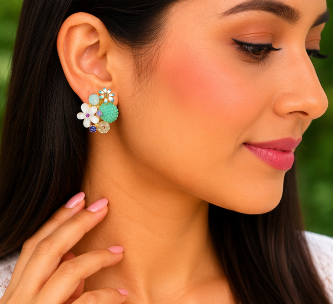 Mint Meadow Bloom Earrings