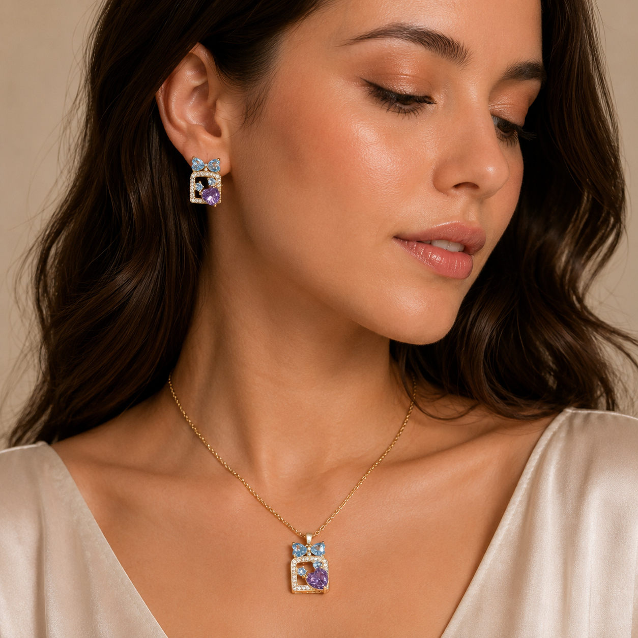 Amour Bow Pendant Set